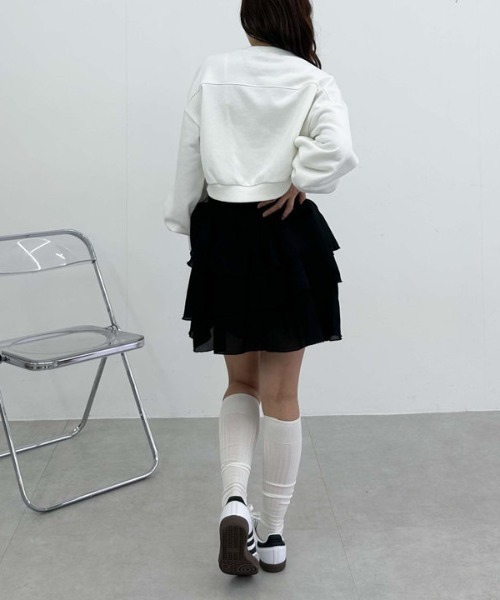 archives(アルシーヴ)の「ドロストショートスウェット(スウェット・レディース・グレー/オフホワイト/ブラック・MEDIUM)」の13枚目の写真