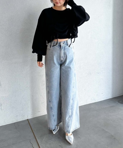 archives(アルシーヴ)の「ドロストショートスウェット(スウェット・レディース・グレー/オフホワイト/ブラック・MEDIUM)」の19枚目の写真