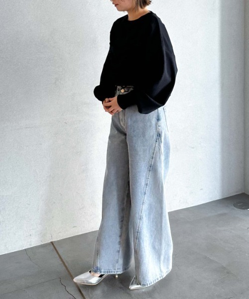 archives(アルシーヴ)の「ドロストショートスウェット(スウェット・レディース・グレー/オフホワイト/ブラック・MEDIUM)」の20枚目の写真