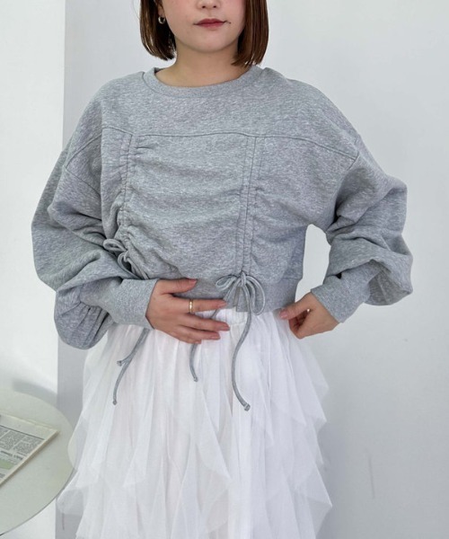 archives(アルシーヴ)の「ドロストショートスウェット(スウェット・レディース・グレー/オフホワイト/ブラック・MEDIUM)」の22枚目の写真