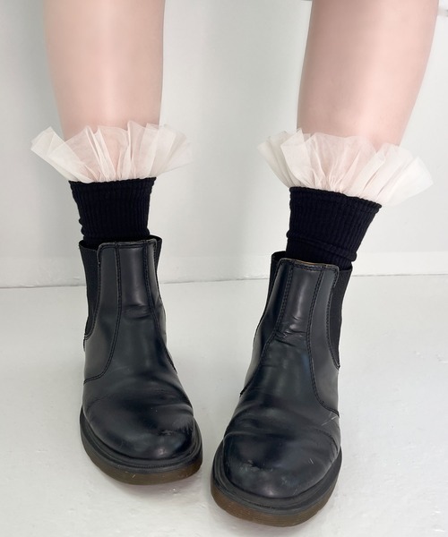 RUBY AND YOU（ルビーアンドユー）の「［select］チュールソックス（ソックス/靴下・レディース・オフホワイト/グレー/ブラック・FREE）」の2枚目の写真