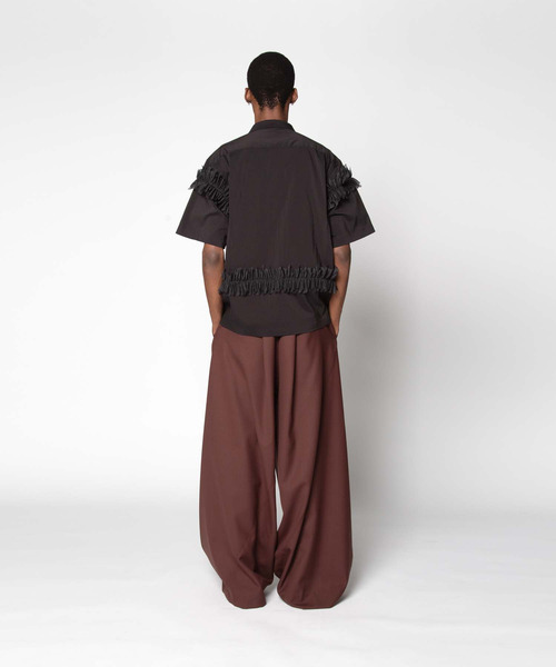 yoshiokubo（ヨシオクボ）の「yoshiokubo ヨシオクボ / TWIST WOOL SLACKS ツイストウールワイドスラックス / YKS25411（スラックス・メンズ・ブラウン/ブラック・1/2/3）」の5枚目の写真