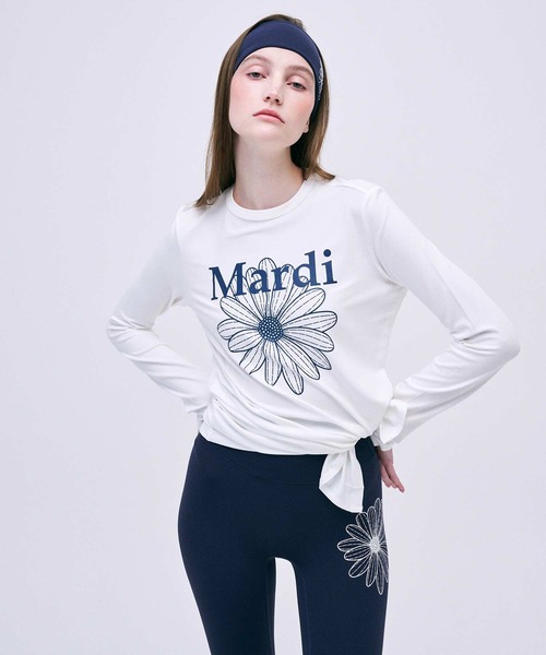 Mardi Mercredi(マルディメクルディ)の「AIRLIFT side slit top flowermardi / エアリフト サイド スリット トップ フラワーマルディ(Tシャツ/カットソー・レディース・ホワイト系その他/ブルー系その他/アイボリー/ホワイト系その他2/ブラック系その他/ブラック系その他2/チャコール/ブラック・FREE)」の2枚目の写真