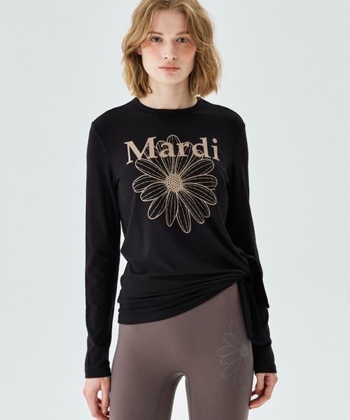Mardi Mercredi(マルディメクルディ)の「AIRLIFT side slit top flowermardi / エアリフト サイド スリット トップ フラワーマルディ(Tシャツ/カットソー・レディース・ホワイト系その他/ブルー系その他/アイボリー/ホワイト系その他2/ブラック系その他/ブラック系その他2/チャコール/ブラック・FREE)」の5枚目の写真