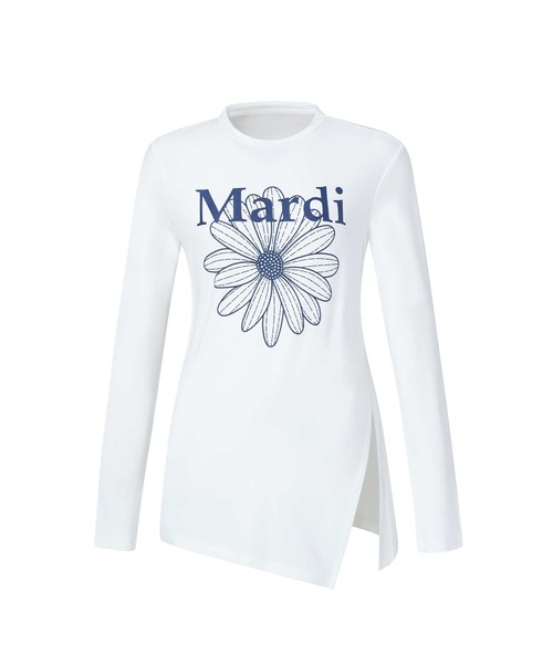Mardi Mercredi(マルディメクルディ)の「AIRLIFT side slit top flowermardi / エアリフト サイド スリット トップ フラワーマルディ(Tシャツ/カットソー・レディース・ホワイト系その他/ブルー系その他/アイボリー/ホワイト系その他2/ブラック系その他/ブラック系その他2/チャコール/ブラック・FREE)」の9枚目の写真