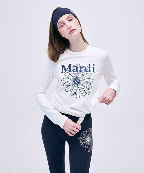 Mardi Mercredi(マルディメクルディ)の「AIRLIFT side slit top flowermardi / エアリフト サイド スリット トップ フラワーマルディ(Tシャツ/カットソー・レディース・ホワイト系その他/ブルー系その他/アイボリー/ホワイト系その他2/ブラック系その他/ブラック系その他2/チャコール/ブラック・FREE)」の12枚目の写真
