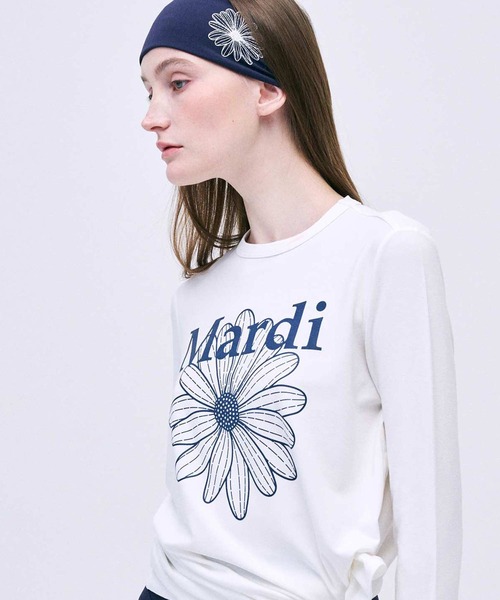 Mardi Mercredi(マルディメクルディ)の「AIRLIFT side slit top flowermardi / エアリフト サイド スリット トップ フラワーマルディ(Tシャツ/カットソー・レディース・ホワイト系その他/ブルー系その他/アイボリー/ホワイト系その他2/ブラック系その他/ブラック系その他2/チャコール/ブラック・FREE)」の14枚目の写真
