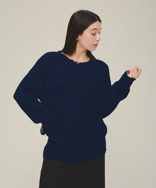 eL(エル)の「【eL】5G Crush Pullover LS/306887(ニット/セーター・レディース・ネイビー/グレー/イエロー系その他・FREE)」の13枚目の写真