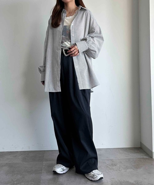 apres jour mignon(アプレジュールミニョン)の「袖ボリュームチェックシャツ【ZOZOTOWN限定アイテム】(シャツ/ブラウス・レディース・ネイビー/ホワイト系その他/ブラック系その他/ホワイト系その他2/ブラウン系その他・X-LARGE/フリー)」の8枚目の写真