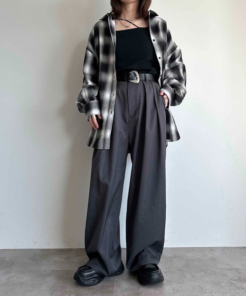 apres jour mignon(アプレジュールミニョン)の「袖ボリュームチェックシャツ【ZOZOTOWN限定アイテム】(シャツ/ブラウス・レディース・ネイビー/ホワイト系その他/ブラック系その他/ホワイト系その他2/ブラウン系その他・X-LARGE/フリー)」の13枚目の写真