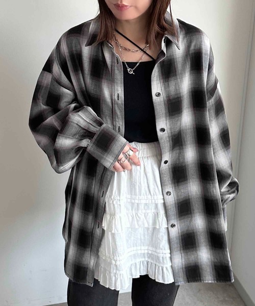 apres jour mignon(アプレジュールミニョン)の「袖ボリュームチェックシャツ【ZOZOTOWN限定アイテム】(シャツ/ブラウス・レディース・ネイビー/ホワイト系その他/ブラック系その他/ホワイト系その他2/ブラウン系その他・X-LARGE/フリー)」の14枚目の写真