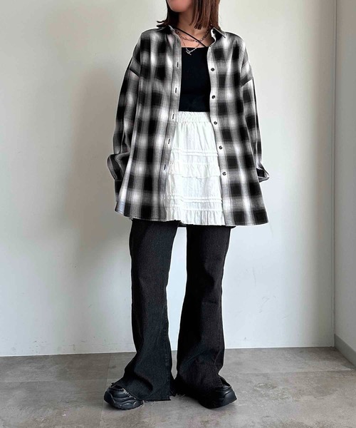 apres jour mignon(アプレジュールミニョン)の「袖ボリュームチェックシャツ【ZOZOTOWN限定アイテム】(シャツ/ブラウス・レディース・ネイビー/ホワイト系その他/ブラック系その他/ホワイト系その他2/ブラウン系その他・X-LARGE/フリー)」の19枚目の写真