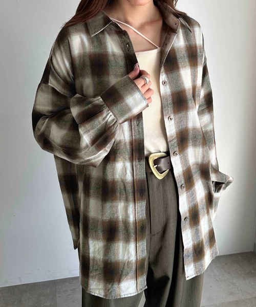 apres jour mignon(アプレジュールミニョン)の「袖ボリュームチェックシャツ【ZOZOTOWN限定アイテム】(シャツ/ブラウス・レディース・ネイビー/ホワイト系その他/ブラック系その他/ホワイト系その他2/ブラウン系その他・X-LARGE/フリー)」の20枚目の写真