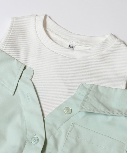 coca（coca）（コカ）の「キッズ　タンクドッキングオープンショルダーシャツ（シャツ/ブラウス・キッズ・ラベンダー/ホワイト・150/120/130/140）」の13枚目の写真