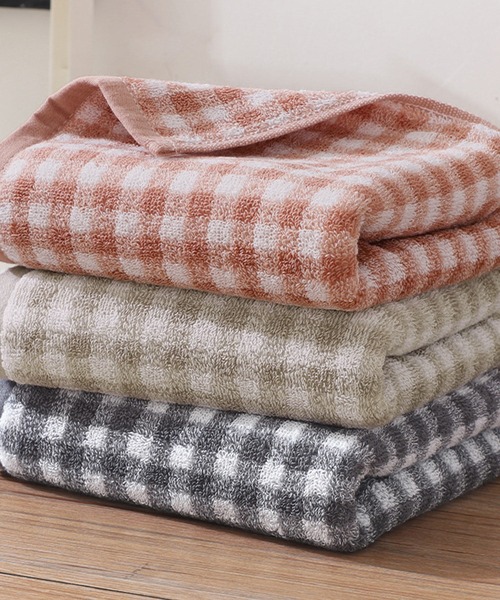 IRADOWL（アイラドール）の「【アイラドール room】ギンガムチェックフェイスタオル（タオル・レディース・ピンクベージュ/グレー/ダークグレー・FREE）」の5枚目の写真