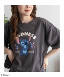 Disney キャラクタープリント刺繍Tシャツ