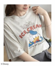 Disney キャラクタープリント刺繍Tシャツ