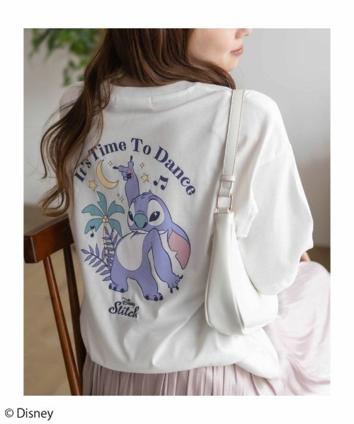 Disney(ディズニー)の「Disney キャラクタープリント刺繍Tシャツ(Tシャツ/カットソー・レディース・スミクロ/オートミール/グレー系/オフホワイト・フリー)」の2枚目の写真