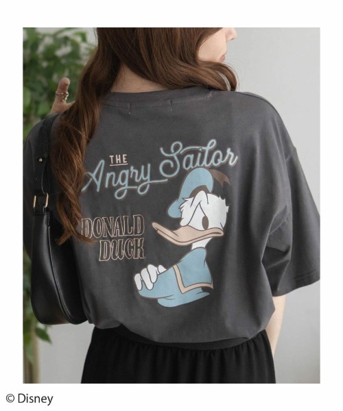 Disney(ディズニー)の「Disney キャラクタープリント刺繍Tシャツ(Tシャツ/カットソー・レディース・スミクロ/オートミール/グレー系/オフホワイト・フリー)」の3枚目の写真