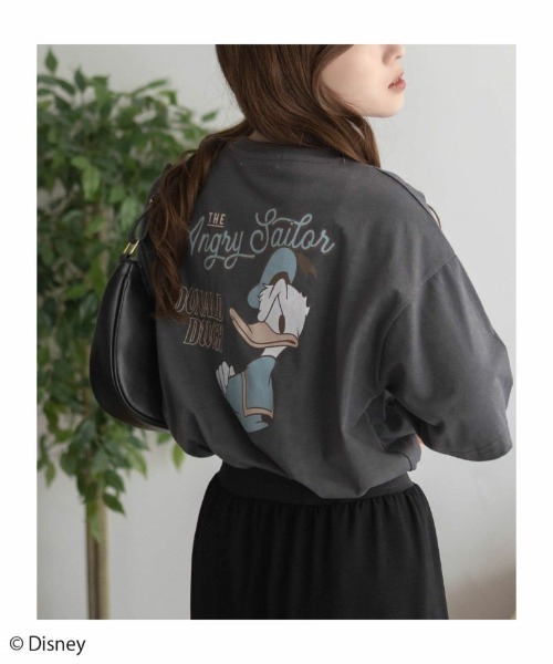 Disney(ディズニー)の「Disney キャラクタープリント刺繍Tシャツ(Tシャツ/カットソー・レディース・スミクロ/オートミール/グレー系/オフホワイト・フリー)」の9枚目の写真
