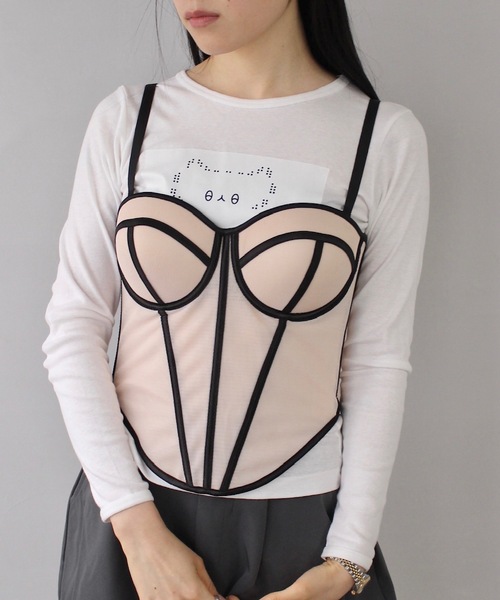 SANSeLF(サンセルフ)の「パイピングコルセットビスチェ【SANSeLF】sanw25s026(その他トップス・レディース・ベージュ・FREE)」の6枚目の写真