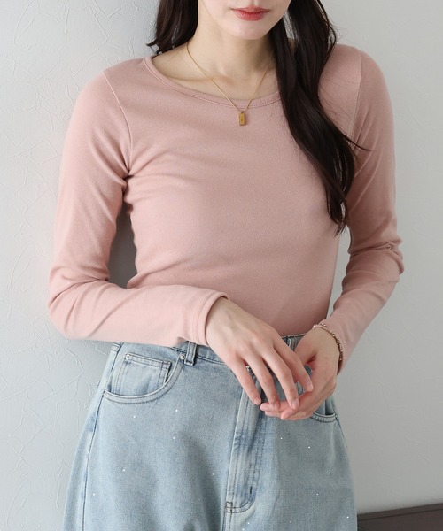 BLUEEAST(ブルーイースト)の「《新色追加》クルーネックカラーTシャツ(Tシャツ/カットソー・レディース・ホワイト/ブラック/イエロー/ピンク/ブルー・MEDIUM)」の5枚目の写真