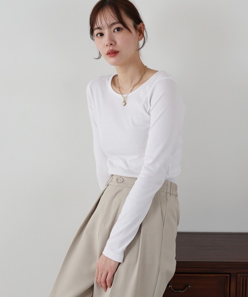 BLUEEAST(ブルーイースト)の「《新色追加》クルーネックカラーTシャツ(Tシャツ/カットソー・レディース・ホワイト/ブラック/イエロー/ピンク/ブルー・MEDIUM)」の7枚目の写真