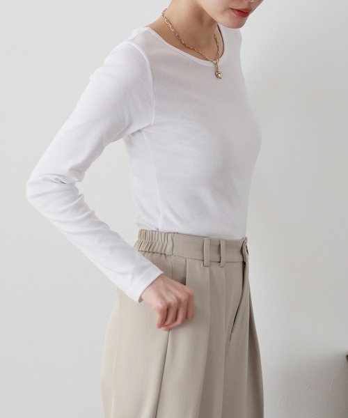 BLUEEAST(ブルーイースト)の「《新色追加》クルーネックカラーTシャツ(Tシャツ/カットソー・レディース・ホワイト/ブラック/イエロー/ピンク/ブルー・MEDIUM)」の8枚目の写真