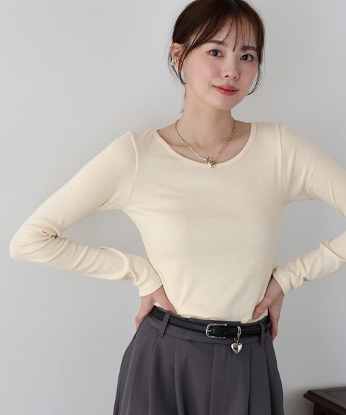 BLUEEAST(ブルーイースト)の「《新色追加》クルーネックカラーTシャツ(Tシャツ/カットソー・レディース・ホワイト/ブラック/イエロー/ピンク/ブルー・MEDIUM)」の11枚目の写真