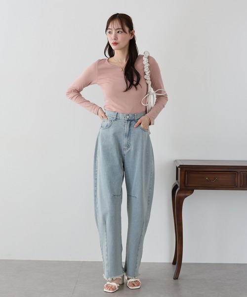 BLUEEAST(ブルーイースト)の「《新色追加》クルーネックカラーTシャツ(Tシャツ/カットソー・レディース・ホワイト/ブラック/イエロー/ピンク/ブルー・MEDIUM)」の21枚目の写真