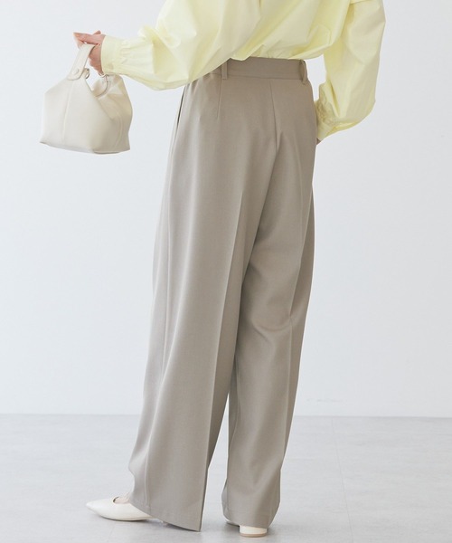 AMERICAN HOLIC（アメリカンホリック）の「タックワイドパンツ（スラックス・レディース・ベージュ/ブラック/グリーン・L/M/S）」の4枚目の写真