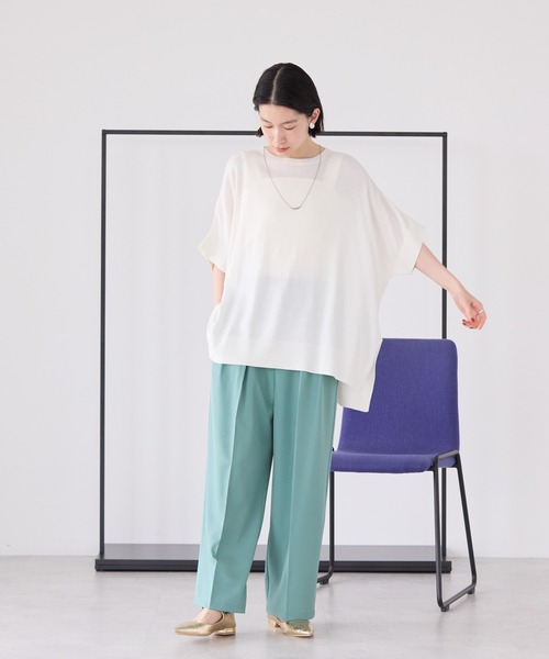 AMERICAN HOLIC（アメリカンホリック）の「タックワイドパンツ（スラックス・レディース・ベージュ/ブラック/グリーン・L/M/S）」の14枚目の写真