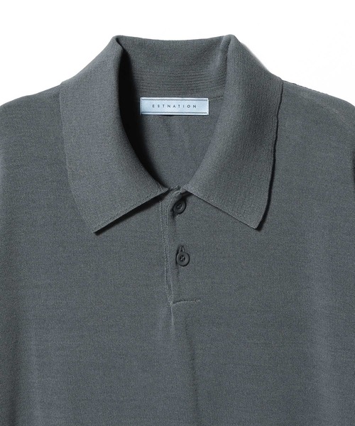 ESTNATION（エストネーション）の「ESTNATION / ホールガーメント ポロシャツ（ポロシャツ・メンズ・グレー/ブラック・MEDIUM/LARGE/X-LARGE）」の4枚目の写真