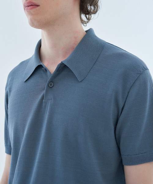 ESTNATION（エストネーション）の「ESTNATION / ホールガーメント ポロシャツ（ポロシャツ・メンズ・グレー/ブラック・MEDIUM/LARGE/X-LARGE）」の6枚目の写真