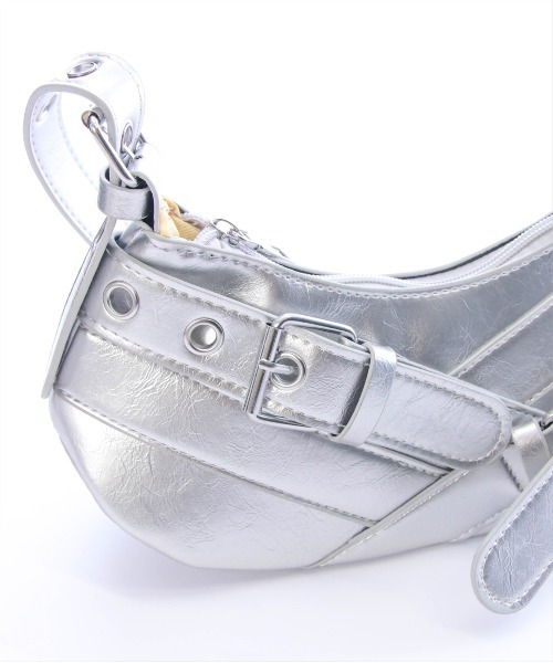 clear(クリア)の「ダブルベルテッドショルダーバッグ≪SS新作≫(ショルダーバッグ・レディース・シルバー/ブラック/アイボリー・F)」の7枚目の写真