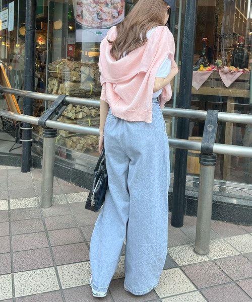 Futier land（フューティアランド）の「デニムアシメタックパンツ（デニムパンツ・レディース・グレー/ライトブルー/インディゴブルー・FREE）」の11枚目の写真