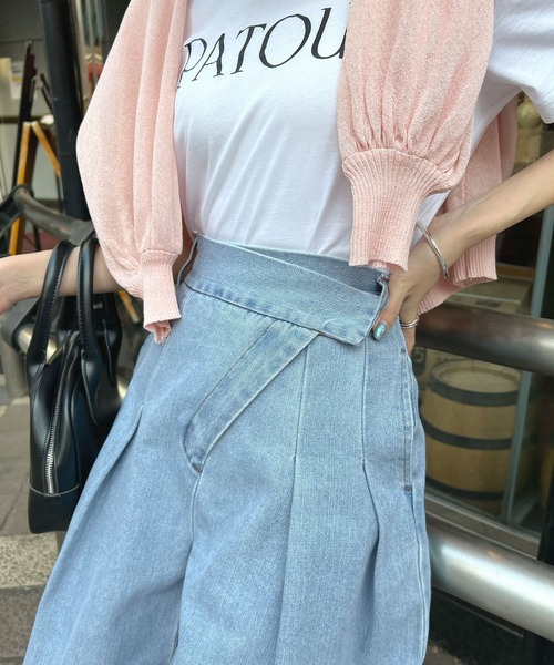 Futier land（フューティアランド）の「デニムアシメタックパンツ（デニムパンツ・レディース・グレー/ライトブルー/インディゴブルー・FREE）」の12枚目の写真