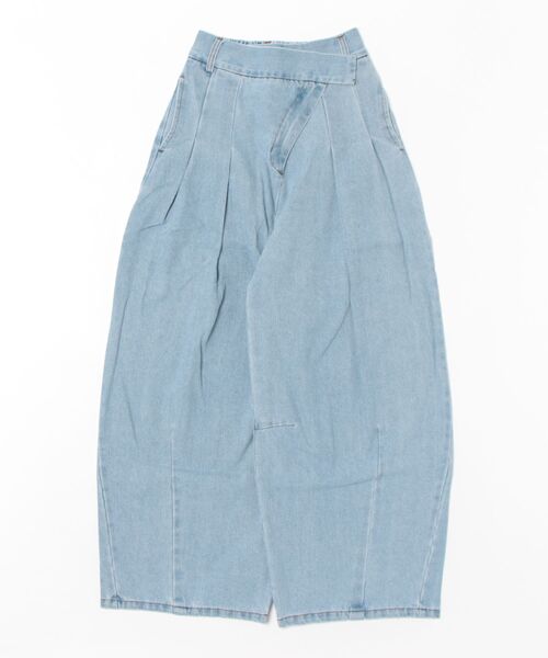 Futier land（フューティアランド）の「デニムアシメタックパンツ（デニムパンツ・レディース・グレー/ライトブルー/インディゴブルー・FREE）」の21枚目の写真