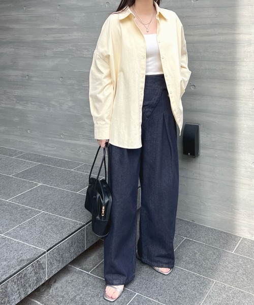 Futier land（フューティアランド）の「デニムアシメタックパンツ（デニムパンツ・レディース・グレー/ライトブルー/インディゴブルー・FREE）」の18枚目の写真