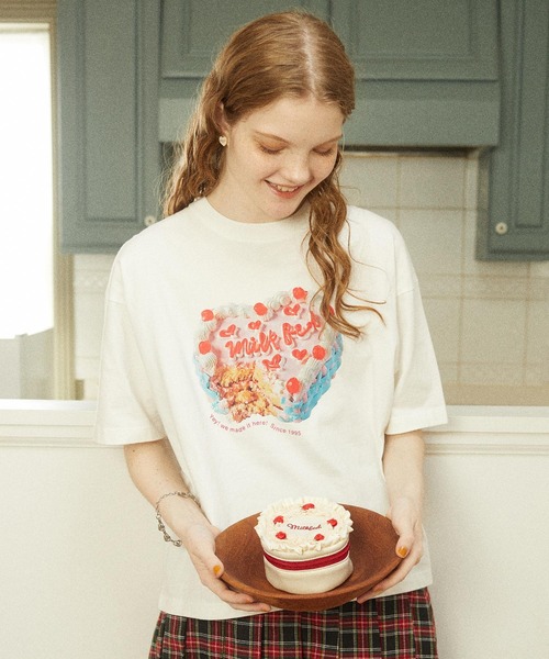 ANNIVERSARY CAKE WIDE S/S TEE（Tシャツ/カットソー）｜MILKFED