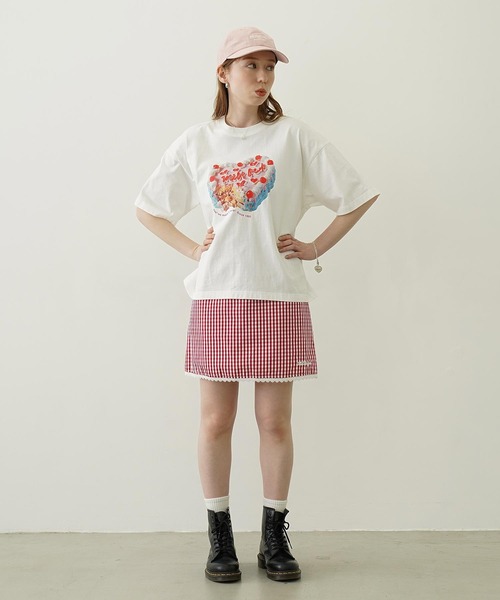 MILKFED.（ミルクフェド）の「ANNIVERSARY CAKE WIDE S/S TEE（Tシャツ/カットソー・レディース・ブラック/ホワイト・L/M）」の7枚目の写真