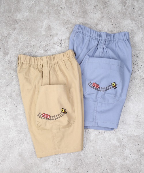 DILASH(ディラッシュ)の「電車刺繍5分丈パンツ(その他パンツ・キッズ・ベージュ/ブルー・80/90/100/110/120/130)」の6枚目の写真