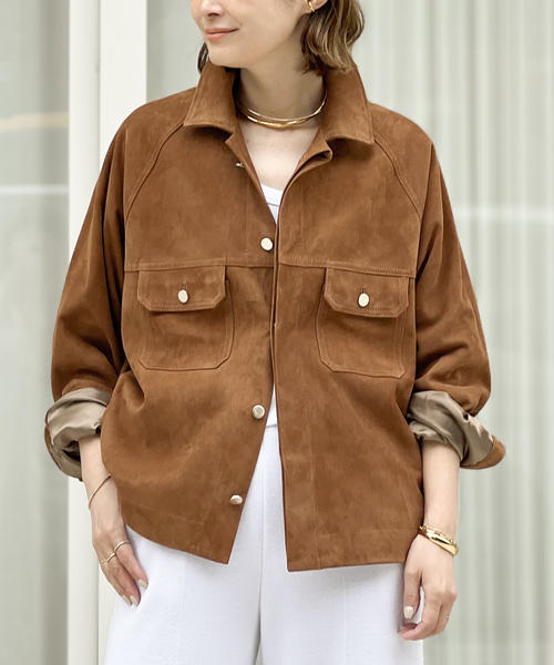 タグ付き未着用^_^ドゥーズィエムクラス購入スエードブラウンジャケット 42 タグ付き未着用^_^ドゥーズィエムクラス購入スエードブラウン