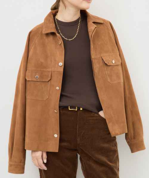 タグ付き未着用^_^ドゥーズィエムクラス購入スエードブラウンジャケット 42 タグ付き未着用^_^ドゥーズィエムクラス購入スエードブラウン