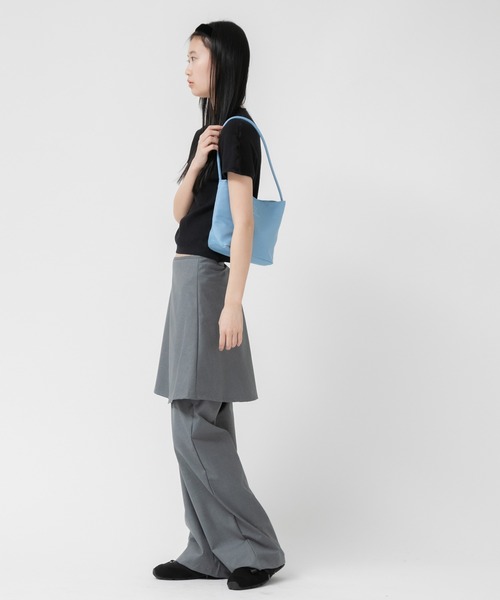 HEILIS(ヘイリス)の「ラップスカート2WAYレイヤードパンツ/ 春服 夏服 秋服 レイヤード 韓国 ブラック グレー ノームコア シティーガール(その他パンツ・レディース・グレー/ブラック・FREE)」の8枚目の写真