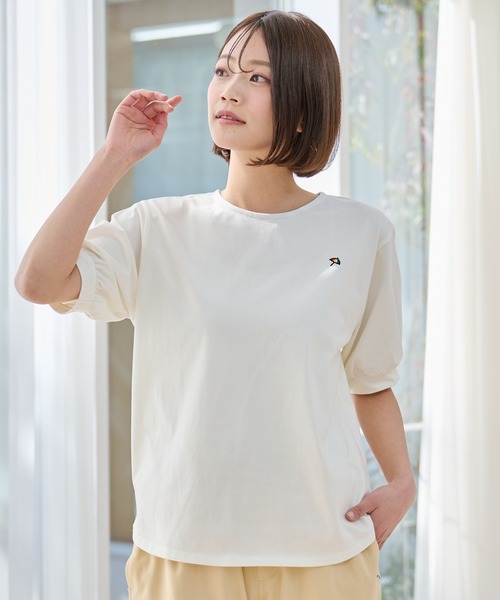 Arnold Palmer(アーノルドパーマー)の「パフスリーブ ラウンドテール Tシャツ(Tシャツ/カットソー・レディース・ブラック/ライトグリーン/ホワイト/ネイビー・M/L/S)」の2枚目の写真