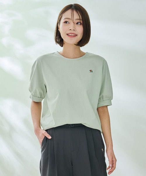 Arnold Palmer(アーノルドパーマー)の「パフスリーブ ラウンドテール Tシャツ(Tシャツ/カットソー・レディース・ブラック/ライトグリーン/ホワイト/ネイビー・M/L/S)」の1枚目の写真