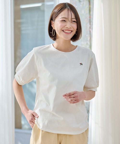 Arnold Palmer(アーノルドパーマー)の「パフスリーブ ラウンドテール Tシャツ(Tシャツ/カットソー・レディース・ブラック/ライトグリーン/ホワイト/ネイビー・M/L/S)」の5枚目の写真