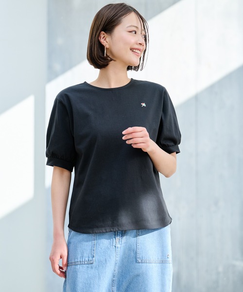 Arnold Palmer(アーノルドパーマー)の「パフスリーブ ラウンドテール Tシャツ(Tシャツ/カットソー・レディース・ブラック/ライトグリーン/ホワイト/ネイビー・M/L/S)」の8枚目の写真