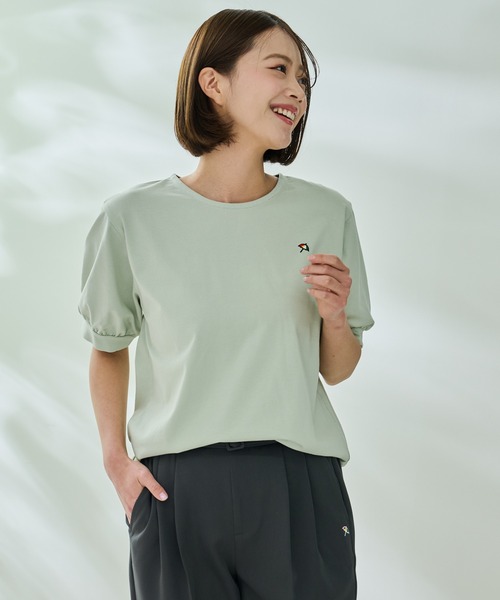 Arnold Palmer(アーノルドパーマー)の「パフスリーブ ラウンドテール Tシャツ(Tシャツ/カットソー・レディース・ブラック/ライトグリーン/ホワイト/ネイビー・M/L/S)」の11枚目の写真